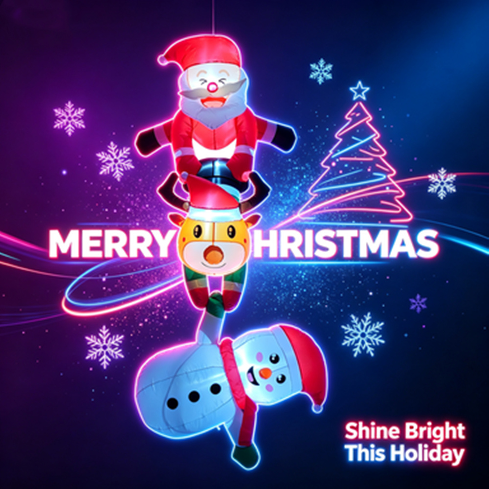 8FT Christmas Inflatable Snowm - Outdoor Lighting Effects ulasan dan harga