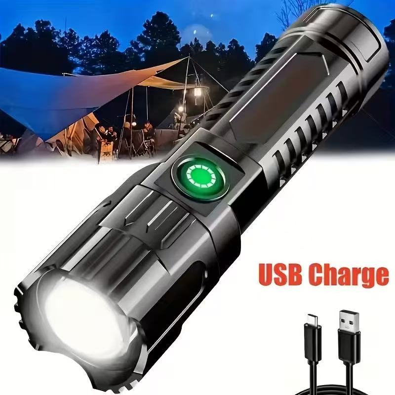 New High-power Led Flashlight  - Outdoor Lighting Black ulasan dan harga