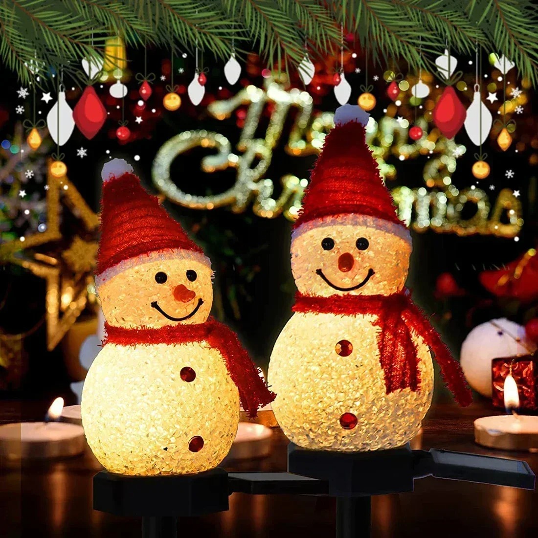 Christmas Snowman Solar Garden - Outdoor Lighting Pathway ulasan dan harga